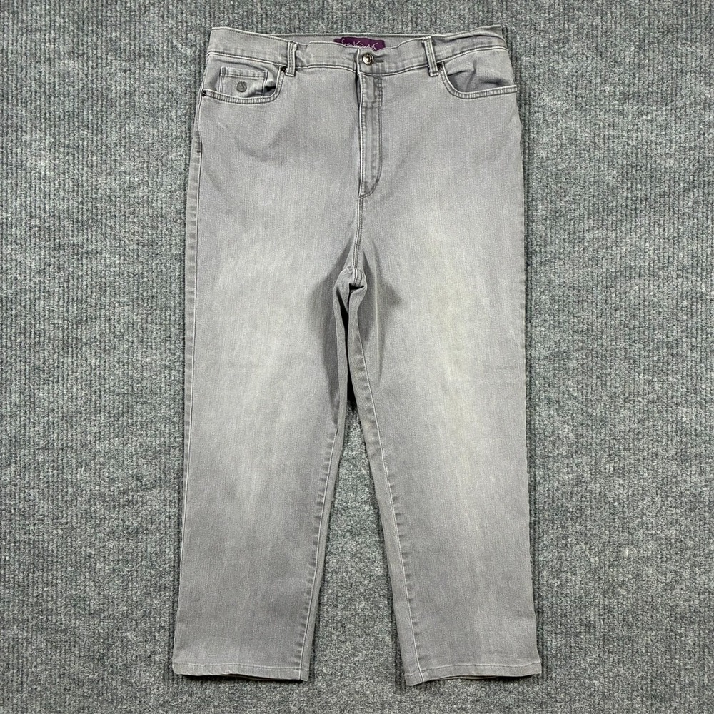 Gloria Vanderbilt Amanda Womens Jeans‎ Size 18 Gray Denim Straight Leg High Rise